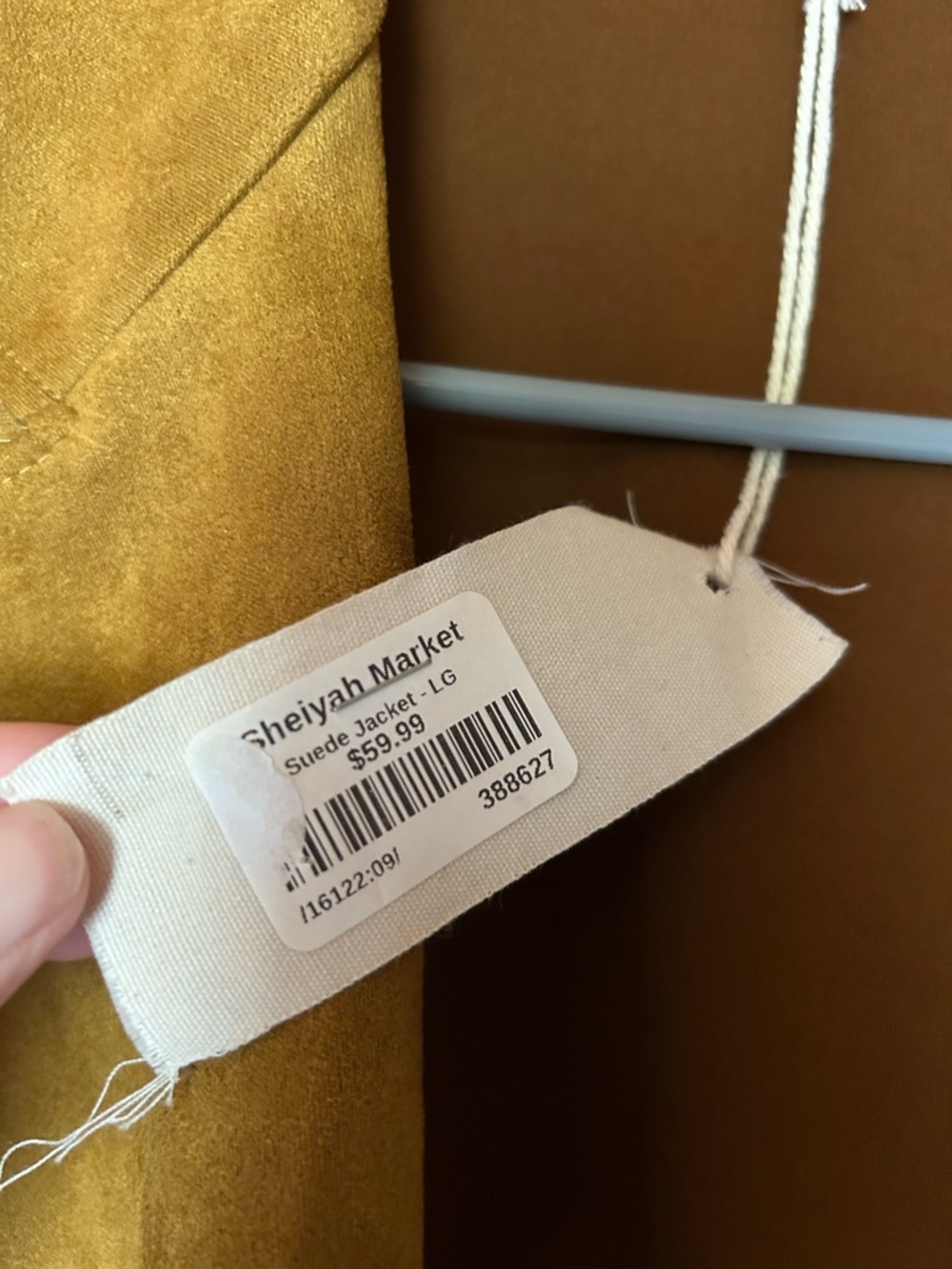 Mystree Mustard Open-Front Suede Trench Coat - Picture 8 of 8